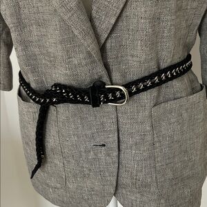 Black braided Suede Belt